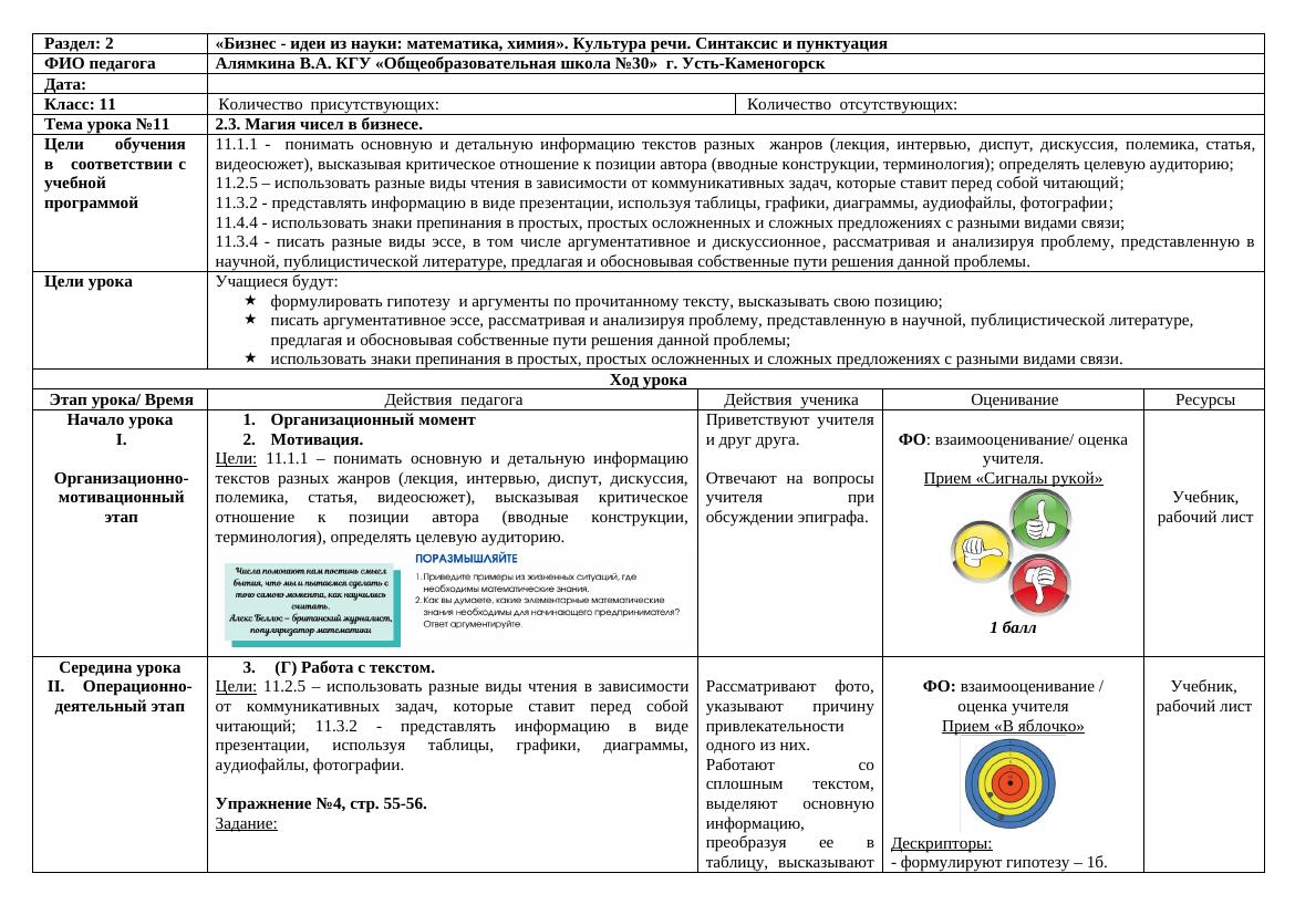 11 класс Русский язык Урок №11 Магия чисел в бизнесе