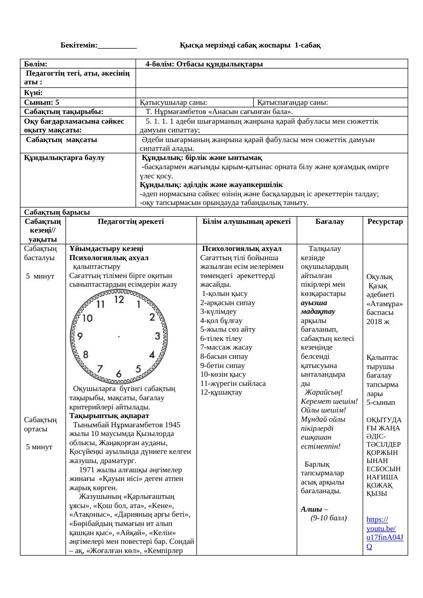 5кл әдебиет толық ҚМЖ 4 тоқсан 2024 2025