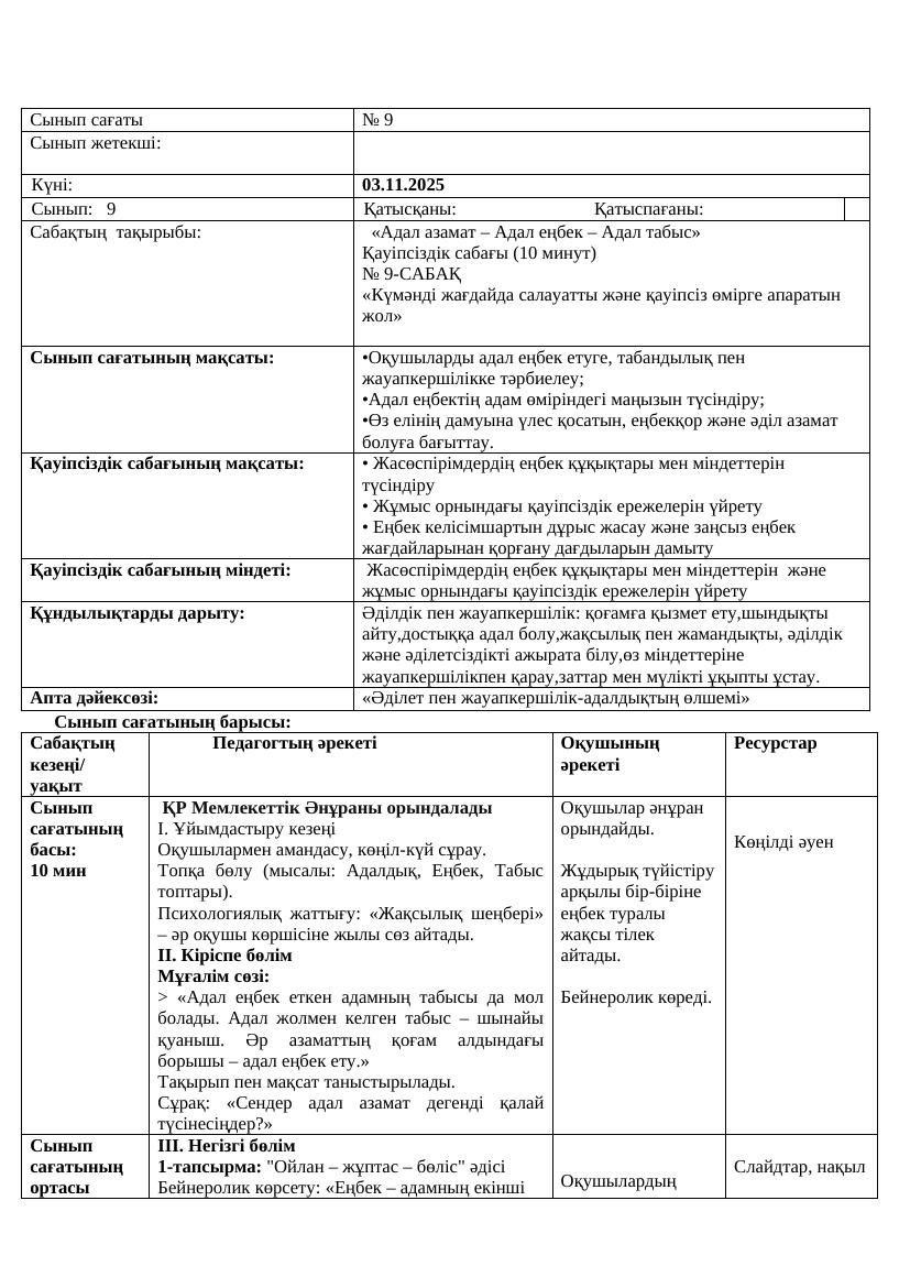 9сынып Қ.М.Ж. 03.11.25ж.Ж.Асылбекқызы