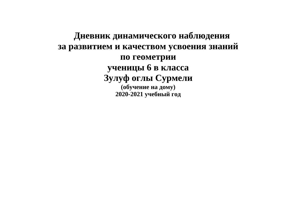 Динамика обучения на дому: успехи по геометрии за 2020-2021 год