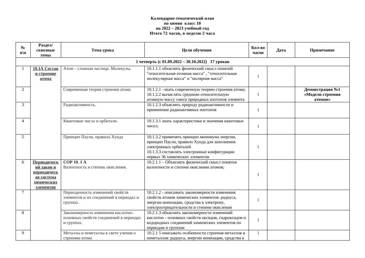 Химия 10-ЕМН класс 2ч-касымбаева