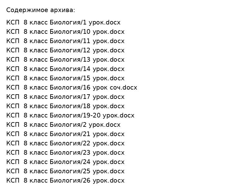 КСП  8 класс Биология