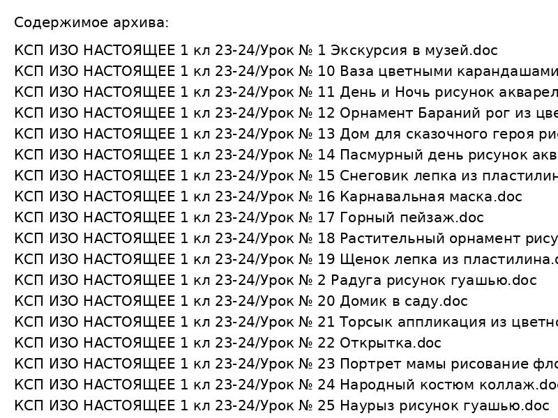 КСП ИЗО НАСТОЯЩЕЕ 1 кл 24г ОИ
