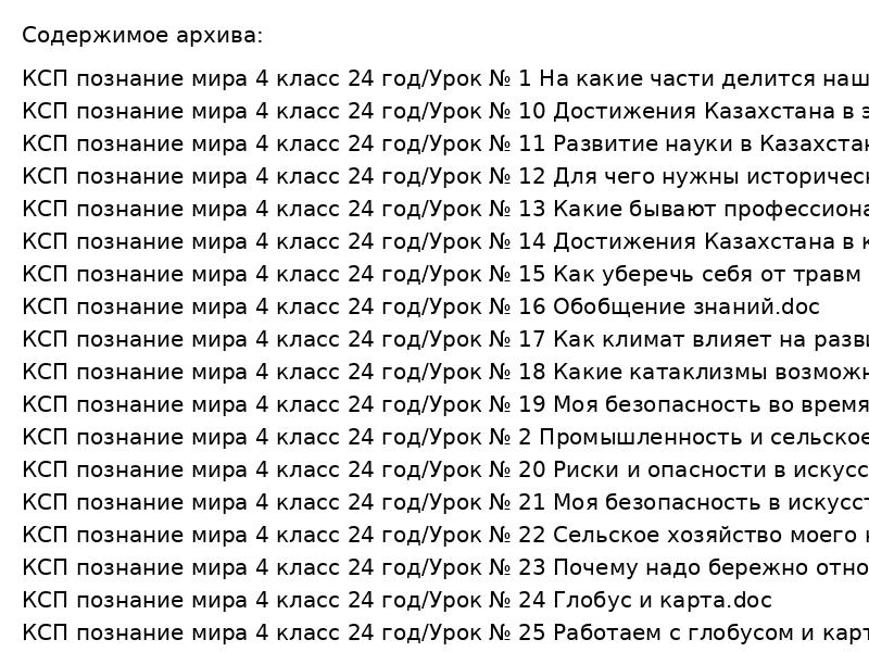 КСП познание мира 4 класс 24 год