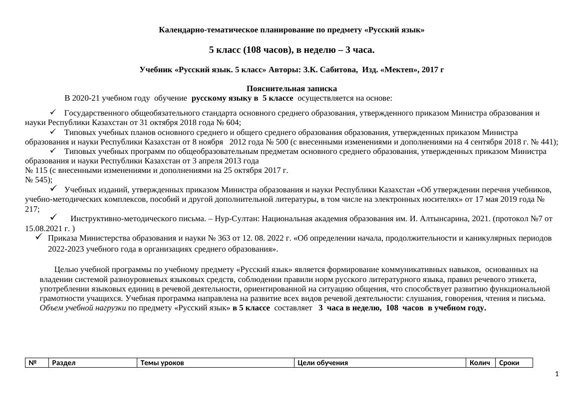 КТП 5 кл РЯ по 130 пр. Пильская 23 г