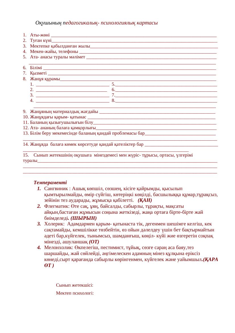 Психологиялық карта