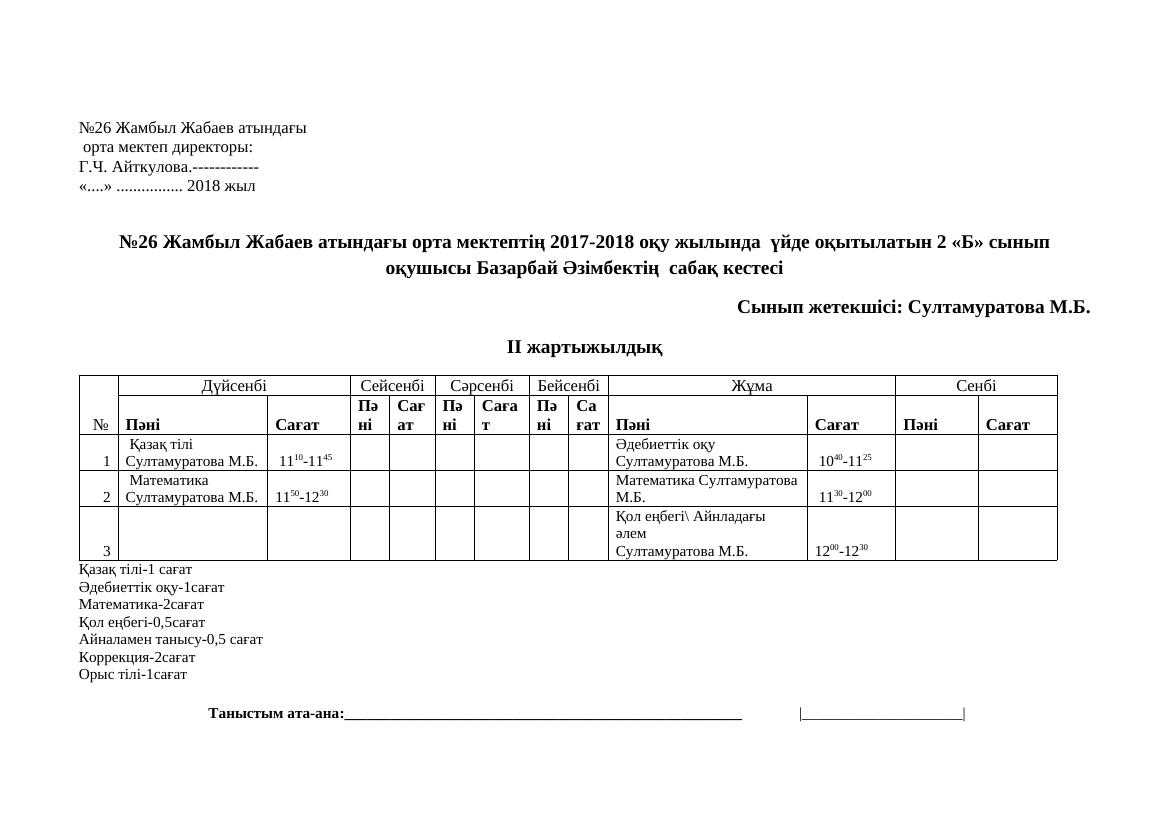 үйде оқыту 2сынып